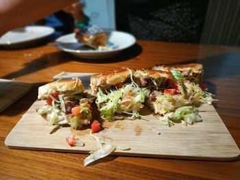 Food on cutting board