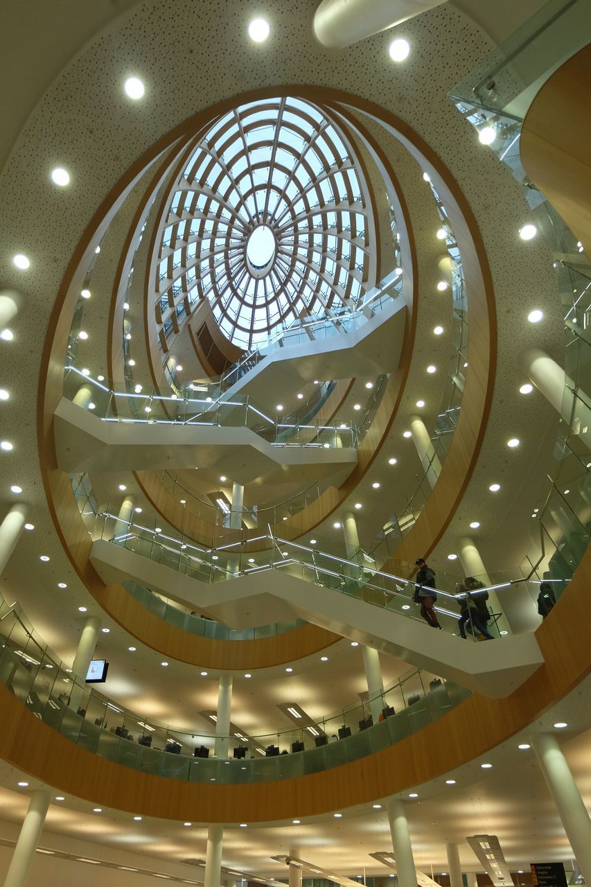 LOW ANGLE VIEW OF SPIRAL STAIRCASE OF BUILDING