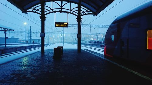 Train at railroad station platform