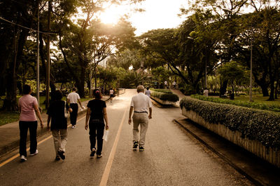 People walking on footpath