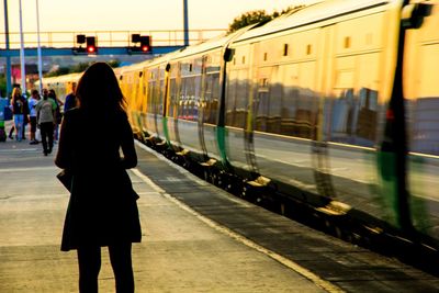 Train at railroad station platform