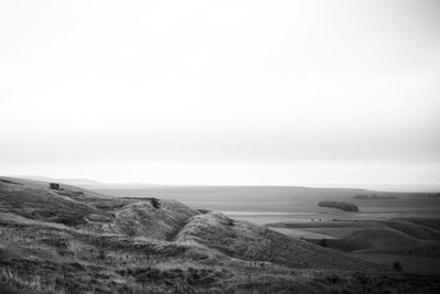 Scenic view of landscape against clear sky