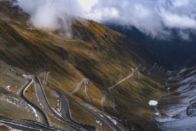 Aerial view of mountain range