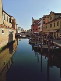 Canal passing through city