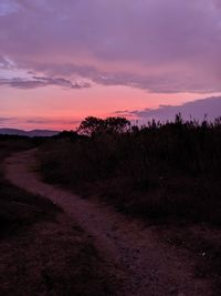 Scenic view of field against sky during sunset