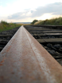 Surface level of railroad track