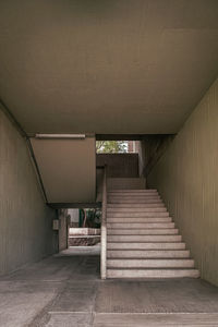 Modern concrete architecture cement building brutalist , stairs of an institution or school,