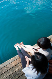 Man sitting in sea