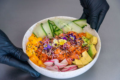 Midsection of woman holding food