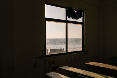 Sea seen through window