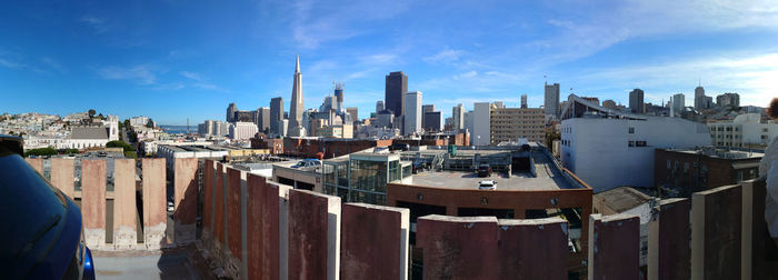 Panoramic view of city against sky