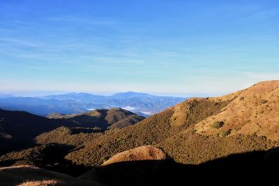 Scenic view of mountains against sky