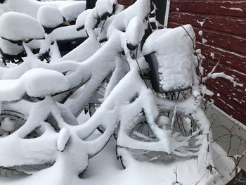 Close-up high angle view of snow