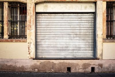 Closed door of old building