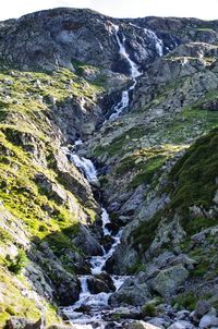 Scenic view of waterfall