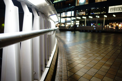 Illuminated corridor at night