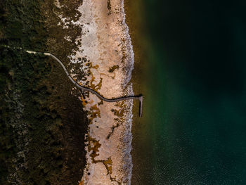 Aerial view of pier in sea