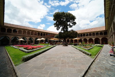 View of historic building against cloudy sky