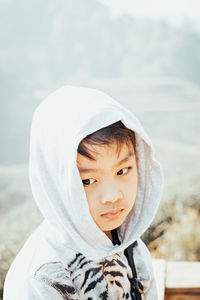 Close-up portrait of cute boy