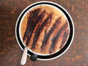Directly above shot of cappuccino