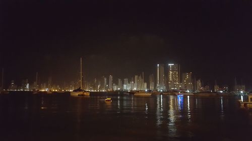 Illuminated city at night