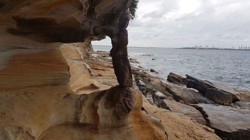 Rock formations in sea