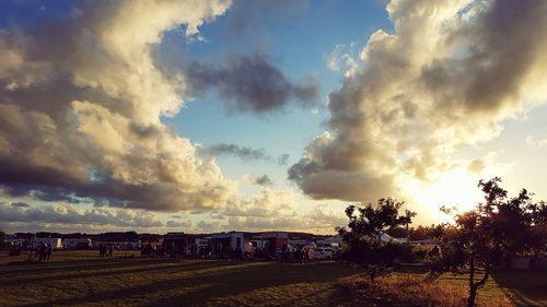 Panoramic view of beach against dramatic sky