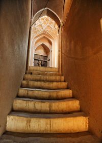 Low angle view of staircase in old building