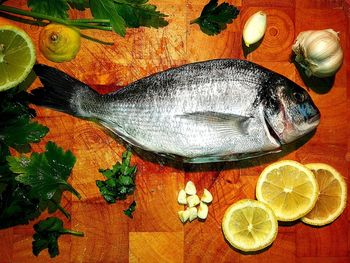 Close-up of food on table