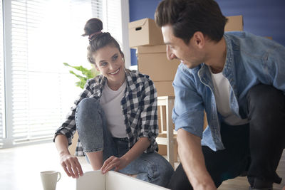 Young couple smiling