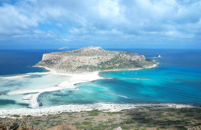 Aerial view of sea against sky