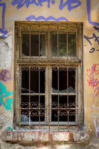 Window of abandoned building