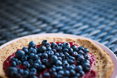 Close-up of food in plate on table