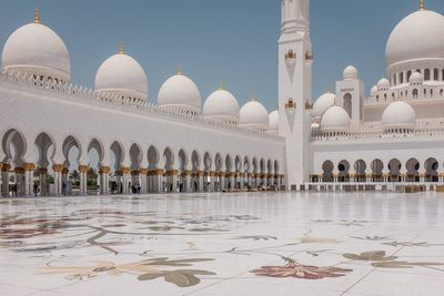 Panoramic view of temple building against clear sky