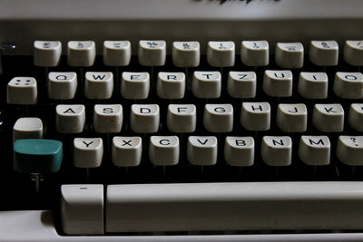 Full frame shot of typewriter