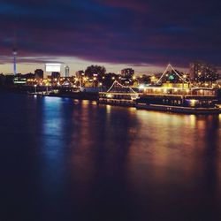 Illuminated city at night