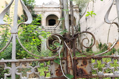 Close-up of abandoned building