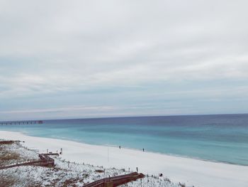 Scenic view of beach against sky