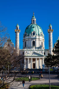 Saint charles church located on the south side of karlsplatz in vienna built on 1737