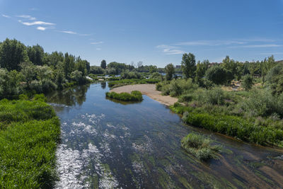 View of the river tormes in the city of salamanca, spain