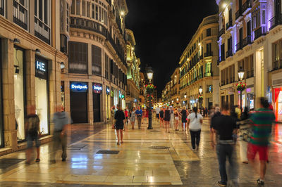 View of city street at night