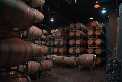 Full frame shot of wine bottles