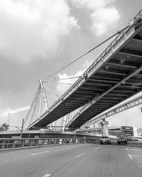 View of suspension bridge against sky