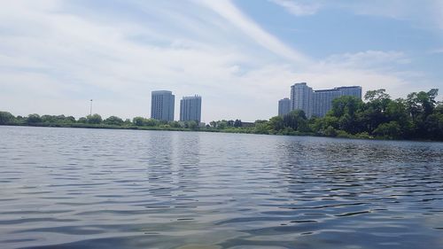 River with city in background