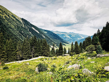 Scenic view of mountains against sky