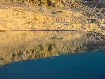 Scenic view of hot spring at pamukkale