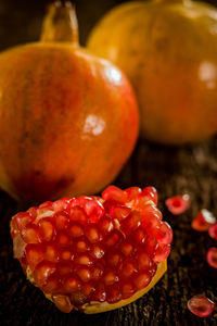 High angle view of oranges on table