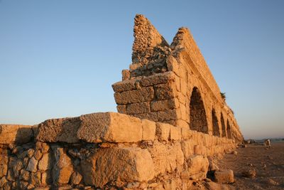 Ancient roman aqueduct at caesarea in israel