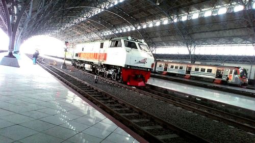 Train at railroad station platform