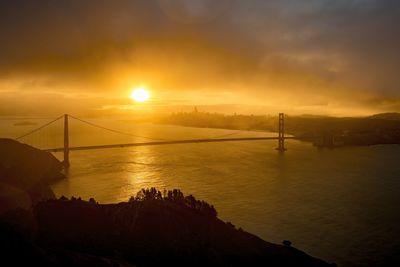 The san francisco golden gate in usa during the sunrise